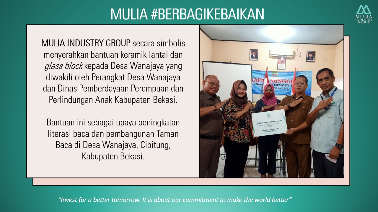 MULIA #BerbagiKebaikan untuk Pembanguan Taman Baca Desa Wanajaya, Kabupaten Bekasi